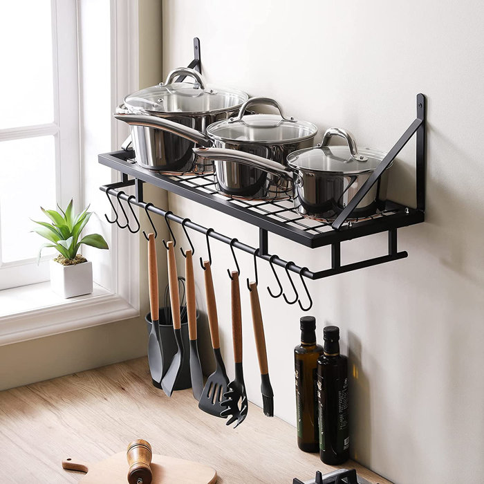 Prep & Savour Wall Mounted Pot Rack Wayfair